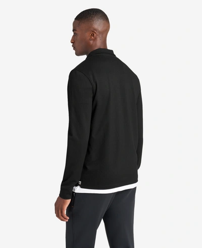 Kenneth Cole Quarter-zip Knit Pullover In Black