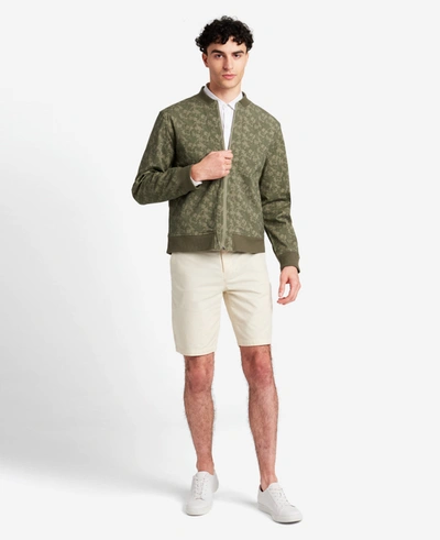 Kenneth Cole Printed Water-resistant Bomber Jacket In Green