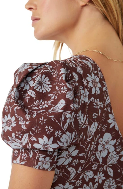 Shop Free People One-shoulder Floral Print Bodysuit In Java Combo