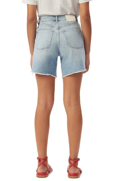 Shop Dl1961 Emilie Ripped High Waist Fray Hem Denim Shorts In Fountain