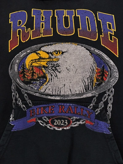 Shop Rhude Screaming Eagle Sweatshirt Black