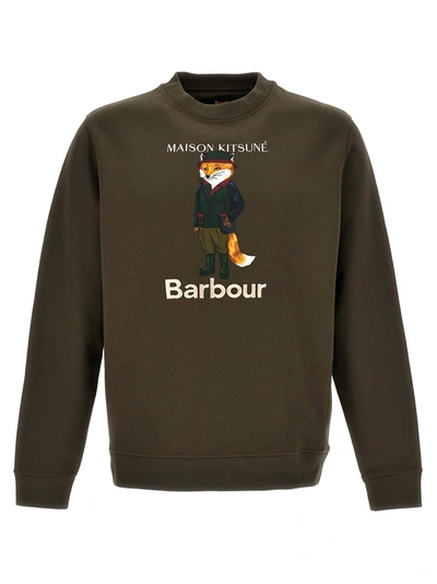 Shop Barbour X Maison Kitsuné Sweatshirt Green