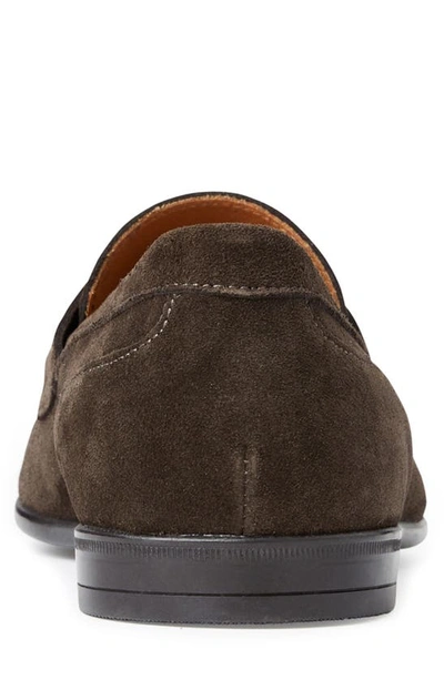 Shop Bruno Magli Silas Penny Loafer In Dark Brown Suede