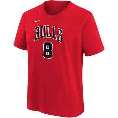 Shop Nike Youth Zach Lavine Red Chicago Bulls Icon Name & Number T-shirt