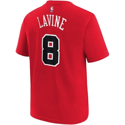 Shop Nike Youth Zach Lavine Red Chicago Bulls Icon Name & Number T-shirt