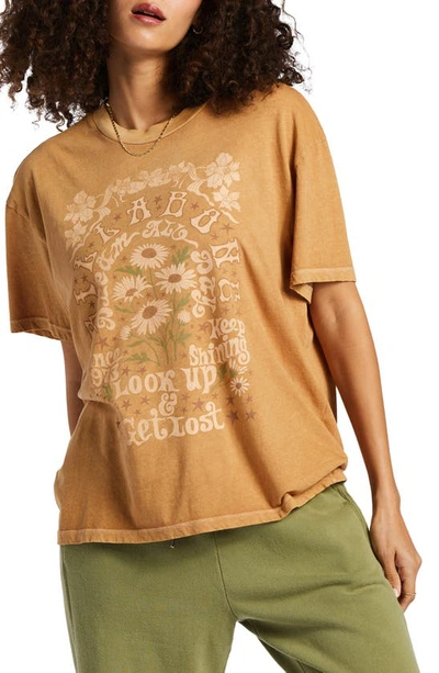 Shop Billabong Dream All Day Graphic T-shirt In Cosmic Khaki