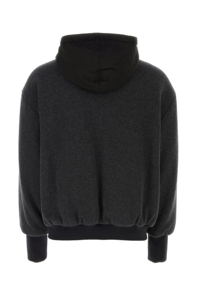 Dolce & Gabbana Men Charcoal Polyester Blend Jacket In Black