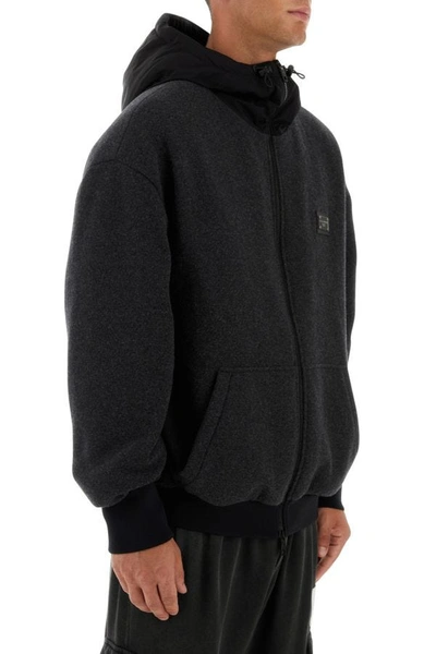 Dolce & Gabbana Men Charcoal Polyester Blend Jacket In Black