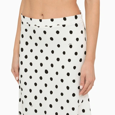 Shop Marni White Polka Dot Flared Skirt Women