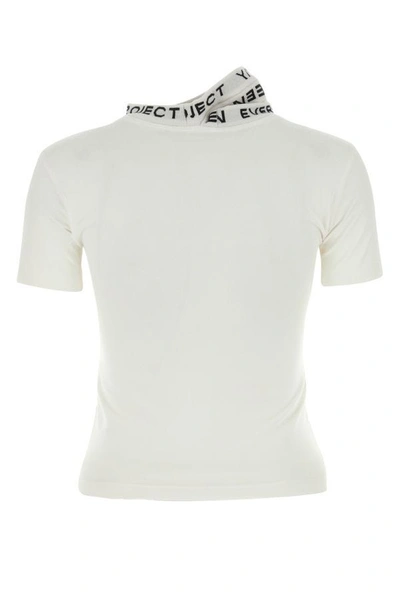 Shop Y/project Y Project Woman White Stretch Cotton T-shirt