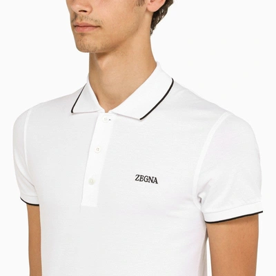 Shop Zegna Classic White Polo Shirt Men