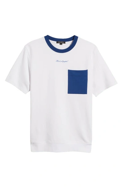 Shop Karl Lagerfeld Paris Short Sleeve French Terry T-shirt In White