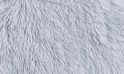Shop Artisan 34 High Pile Faux Fur Throw Blanket In Silver