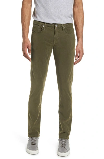 Shop Frame L'homme Slim Fit Five-pocket Twill Pants In Military Green