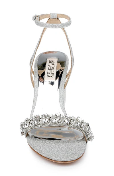 Shop Badgley Mischka Collection Nadine Embellished Strap Sandal In Silver