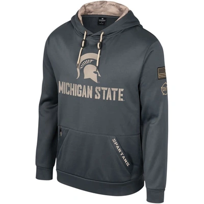 Shop Colosseum Charcoal Michigan State Spartans Oht Military Appreciation Pullover Hoodie