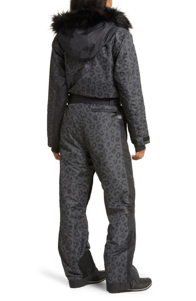 Shop Tipsy Elves Midnight Leopard Waterproof Snowsuit In Black