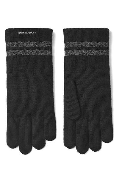 Shop Canada Goose Barrier Merino Wool Gloves In Black