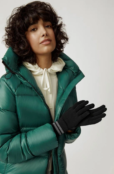 Shop Canada Goose Barrier Merino Wool Gloves In Black