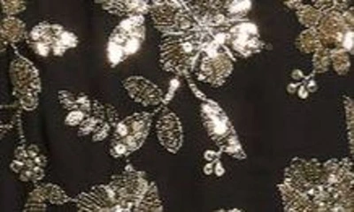 Shop Sani Naya Floral Sequin Long Sleeve Gharara With Dupatta In Black