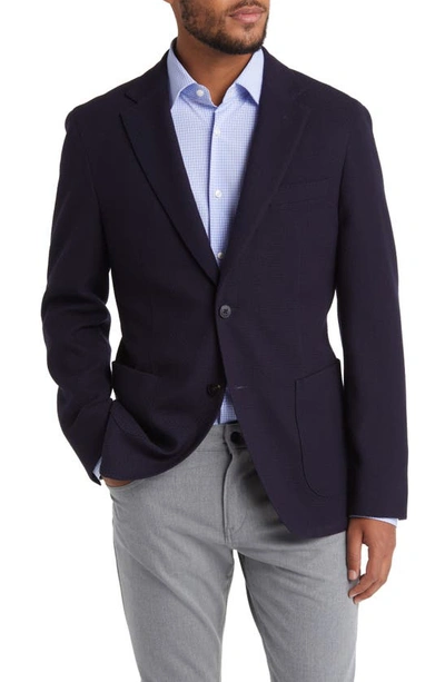 Shop Hugo Boss Heston Textured Wool Sport Coat In Dark Blue