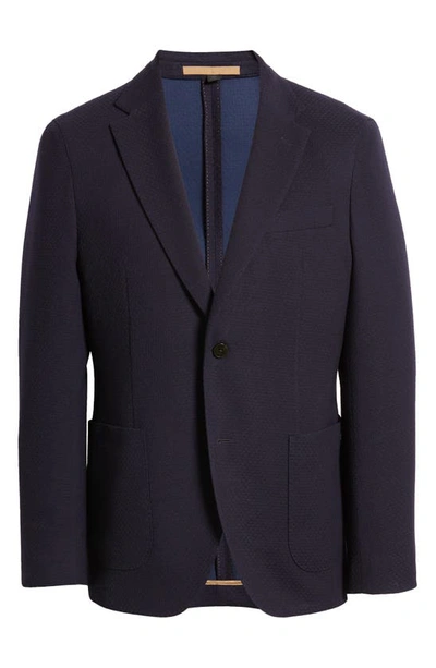 Shop Hugo Boss Heston Textured Wool Sport Coat In Dark Blue