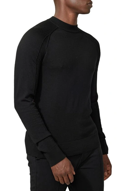 Shop Good Man Brand Mock Neck Merino Wool Sweater In Black