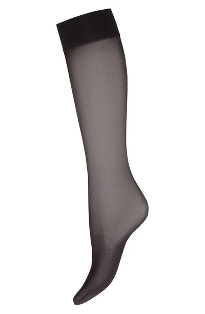 Shop Wolford Satin Touch Knee High Socks In Black