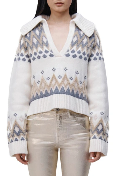 Shop Simkhai Clarence Wool & Cashmere Blend Sweater In Ivory Multi