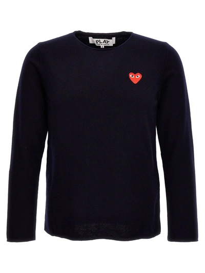 Shop Comme Des Garçons Play Heart Sweater, Cardigans Blue