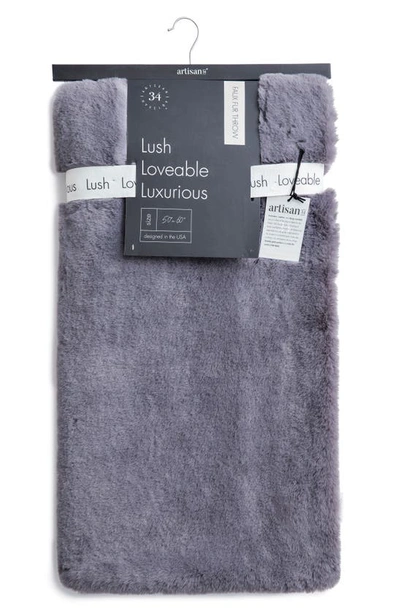 Shop Artisan 34 Faux Fur Throw Blanket In Grey