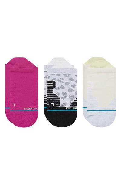 Shop Stance On The Go Assorted 3-pack Tab Socks In Magenta