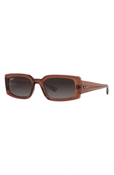 Ray Ban Kiliane 54mm Gradient Polarized Pillow Sunglasses In Transparent Brown