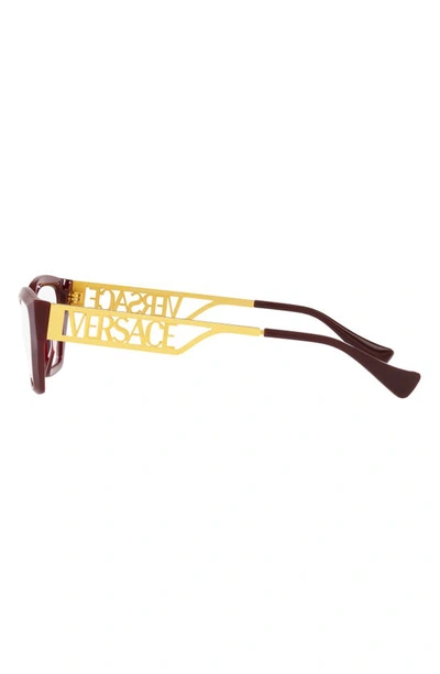 Shop Versace 55mm Irregular Optical Glasses In Bordeaux