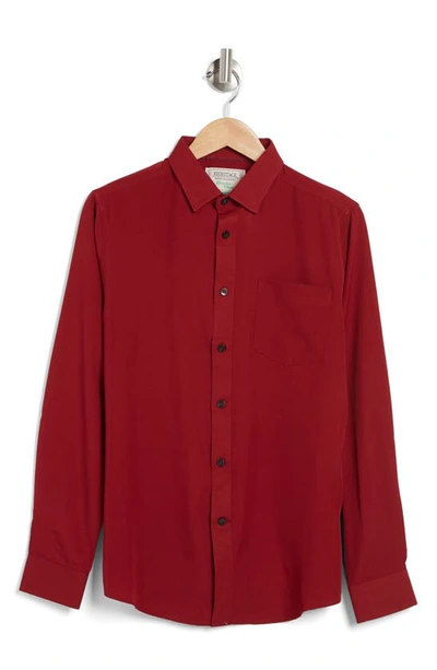 Shop Report Collection Recycled 4-way Solid Sport Shirt In Burgundy