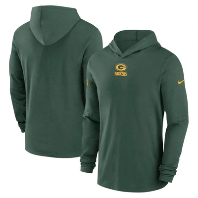 Shop Nike Green Green Bay Packers Sideline Performance Long Sleeve Hoodie T-shirt