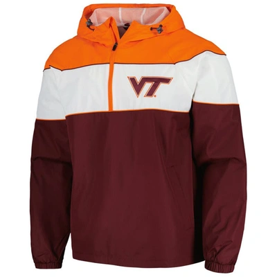 Shop G-iii Sports By Carl Banks Maroon Virginia Tech Hokies Center Line Half-zip Raglan Hoodie Jacket