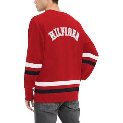 Shop Tommy Hilfiger Red/black Atlanta Falcons Nolan Long Sleeve T-shirt