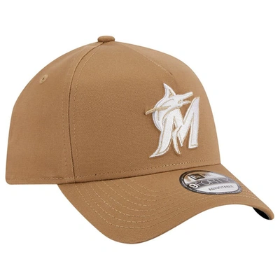 Shop New Era Khaki Miami Marlins A-frame 9forty Adjustable Hat
