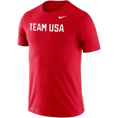 Shop Nike Red Team Usa Legend Performance T-shirt