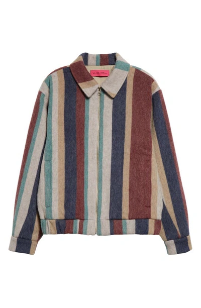 Shop The Elder Statesman Brushed Stripe Wool Blend Member Jacket In Brushed Wool Stripe