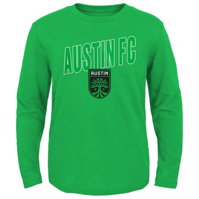 Shop Outerstuff Youth Green Austin Fc Showtime Long Sleeve T-shirt