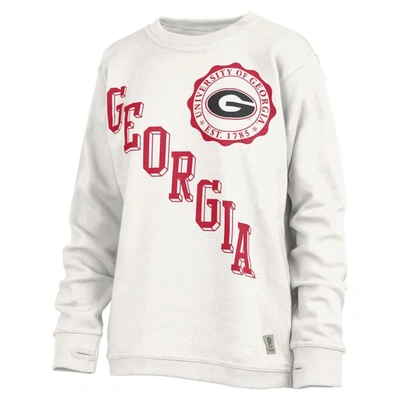 Shop Pressbox White Georgia Bulldogs Shoreline Sundown Pullover Sweatshirt