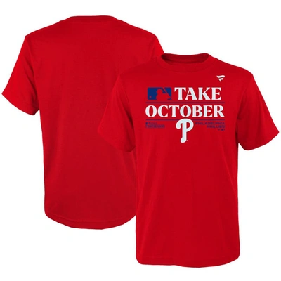 Shop Fanatics Youth  Branded  Red Philadelphia Phillies 2023 Postseason Locker Room T-shirt