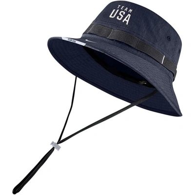 Shop Nike Navy Team Usa Sideline Performance Boonie Bucket Hat