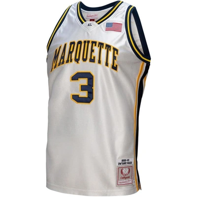 Shop Mitchell & Ness Dwyane Wade White Marquette Golden Eagles College Vault 2002/03 Authentic Jersey