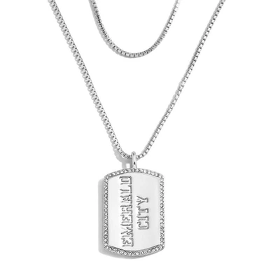 Shop Wear By Erin Andrews X Baublebar Seattle Seahawks Silver Dog Tag Necklace