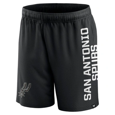 Shop Fanatics Branded Black San Antonio Spurs Post Up Mesh Shorts