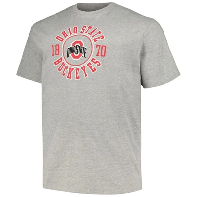 Shop Champion Heather Gray Ohio State Buckeyes Big & Tall Circle Logo T-shirt
