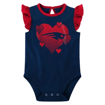 Shop Outerstuff Girls Newborn & Infant Navy/red New England Patriots Spread The Love 2-pack Bodysuit Set